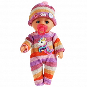 Интерактивный пупс Карина 30 см 50 звуков 15 фраз пьет писает закрывает глаза 4 аксессуара (Карапуз, Y30BB-STCKR-35560 12)